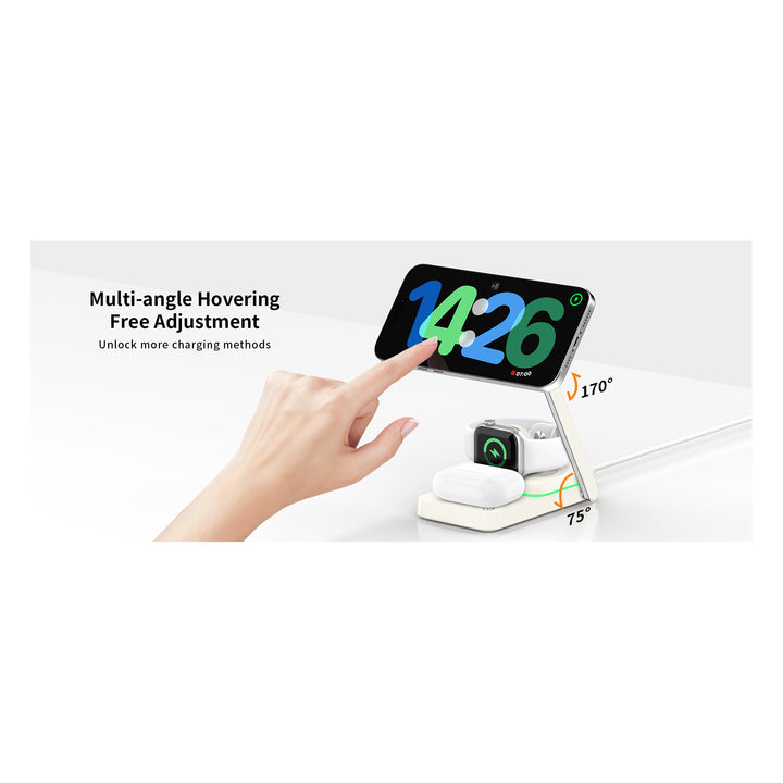Recci Magnetic 3-in-1 Wireless Charging Stand