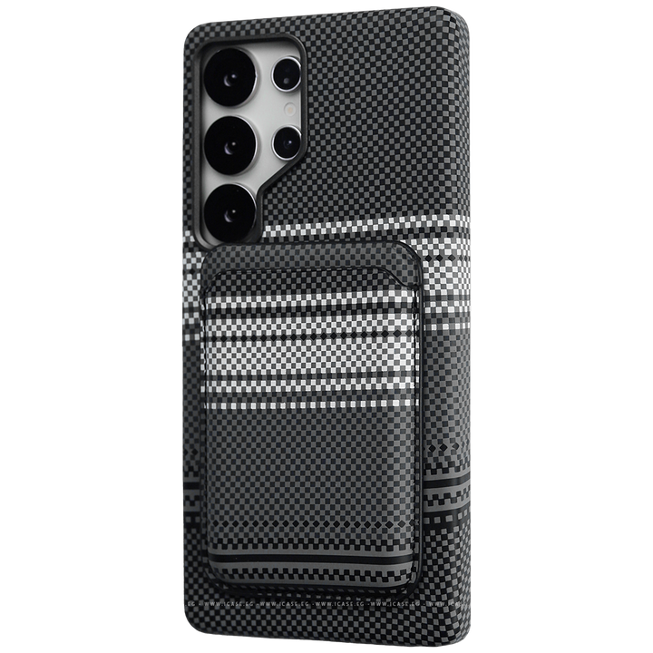 Carbon Fiber Card Holder Case for Samsung S24 ultra