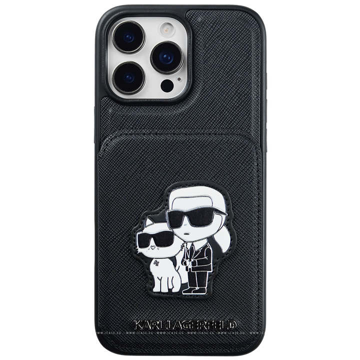 Karl Lagerfeld Leather Card Holder Case iPhone 15 Plus