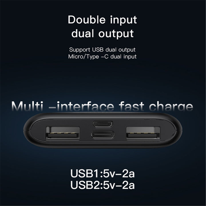 Yesido 5000mAh Compact Travel Power Bank with Dual USB Output