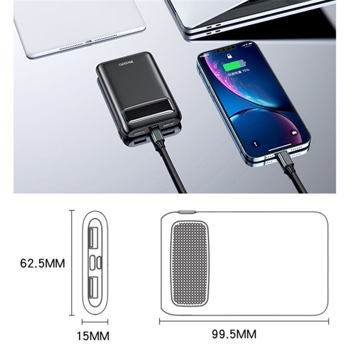Yesido 5000mAh Compact Travel Power Bank with Dual USB Output