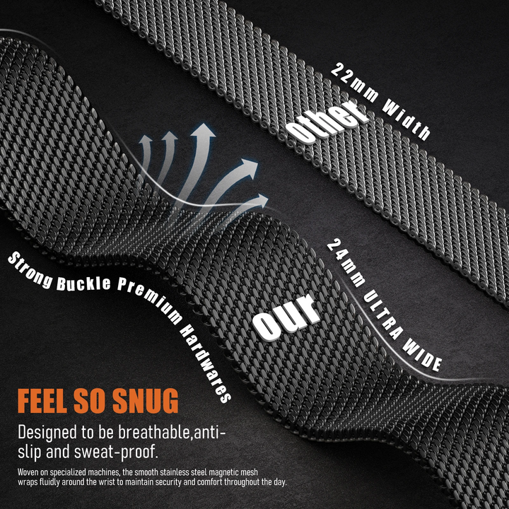 Stainless Steel Magnetic Mesh Watch Band for Apple Watch