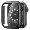 Matte Case with Tempered Glass Screen for Apple Watch - Black